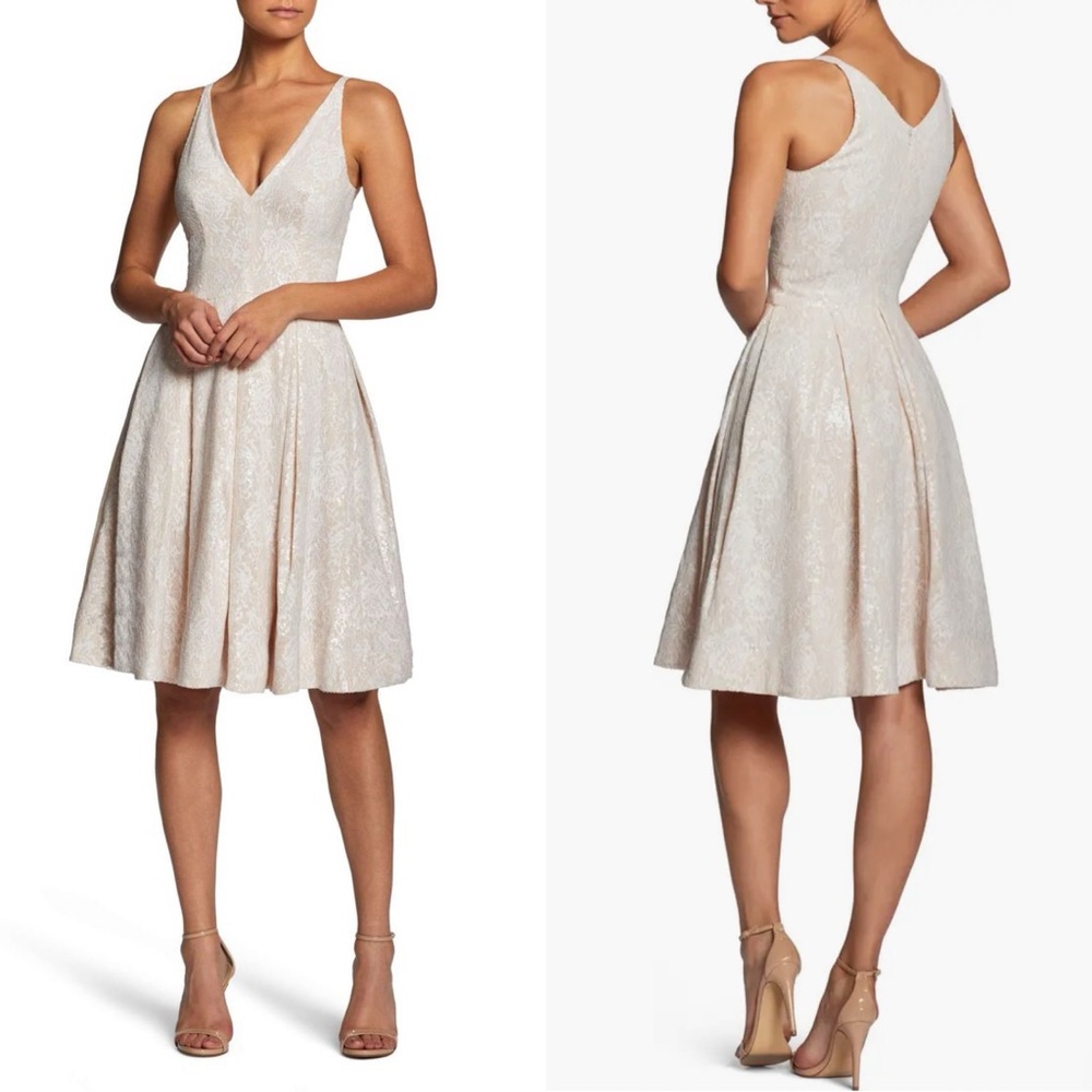 DRESS THE POPULATION Collette Sequin Fit & Flare Cocktail Dress